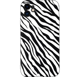 iPhone 11 Uyumlu Zebra Pattern Desenli Kamera Korumalı Lansman Kılıf Premium Silikonlu Siyah