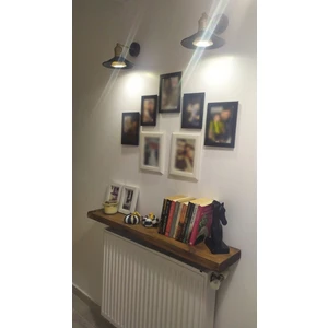 Karadeniz Dizayn Masif Ahsap  Petek Üstü Raf Dresuar  Duvara Montajsız 180 cm