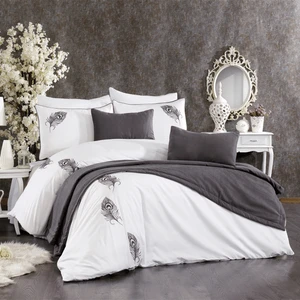 Minelya Home Collection 9 Parça Pamuklu Kadife Runner Örtülü Nakışlı Penna Nevresim Takımı