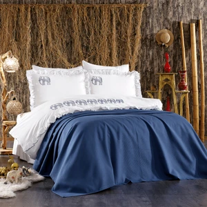 Minelya Home Collection 7 Parça Pike Yatak Örtülü Fil Desenli Pamuk Amazon Fırfırlı Nevresim Takımı