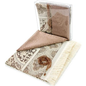 İhvan Online Özel Kutulu Örtülü Seccade Seti Kahverengi