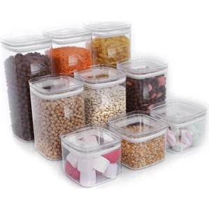 Vakumlu Hava Almaz Saklama Kabı Erzak Kabı 9 Parça Saklama Seti Sft-9