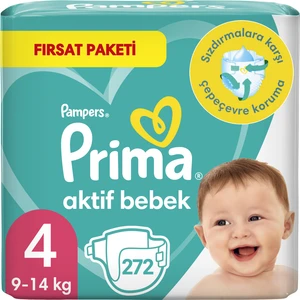 Aktif Bebek Bezi 4 Beden 272'li 2 Aylık Fırsat Paketi 9-15 Kg