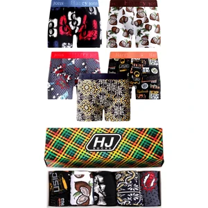 Harry Jons Erkek 5'li Desenli Renkli Pamuklu Premium Paket Boxer
