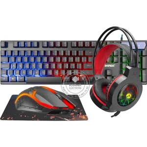 Kmk-91 Eco Rgb Gökkuşağı Aydınlatmalı USB Gaming Set Klavye+Mouse+Pad+Kulaklık

