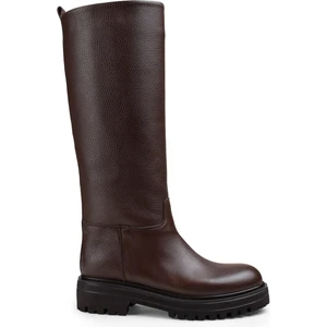 Deri Kahverengi Kadın Çizme