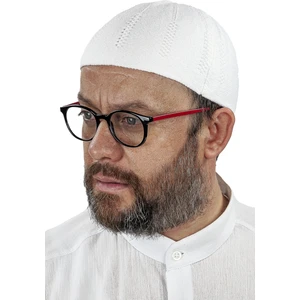 İhvan Online Orlon Örme Kışlık Yün Bere Takke Baklava Desen Beyaz