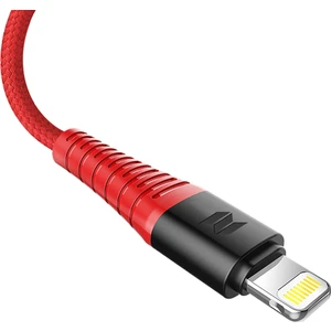 Rock Space Z8 Hi-Tensile 120 Cm. 5V/2A (Max.) Lightning Şarj ve Data Aktarım Kablosu Kırmızı