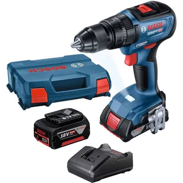 Bosch Professional GSB 18V-50 18V Darbeli 2.0 + 5.0 Ah Li-ion Çift Akülü Delme Vidalama -