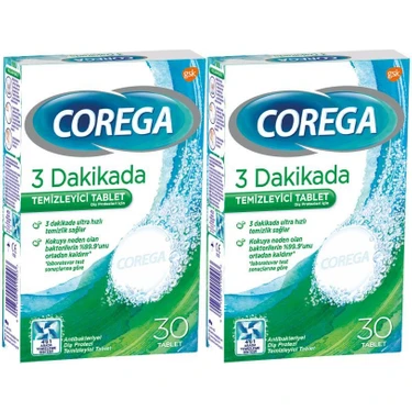 Corega Cleanser Bio Protez Temizleme Tableti 30'lu x 2