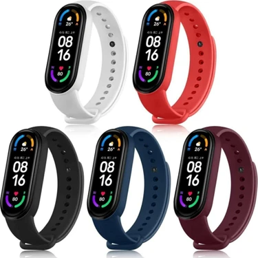 Apexel Xiaomi Mi Band 5 ve 6 Uyumlu Silikon Kordon 5 Li Set -