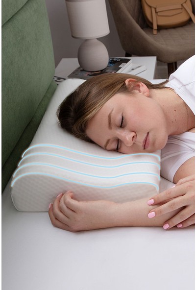 AnkaWood Visco Klasik Boyun Yastığı Terletmeyen Jelli Destekli Ortopedik Yastık Visco Boyun Yastığı