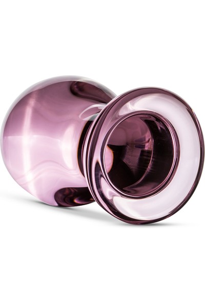 Glass Gildo Pink Glass Buttplug - El Yapımı Cam Anal Plug-Pembe
