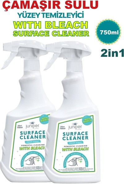Juniper Junıuper Clean Çamaşır Sulu Tergger Sprey Yüzey Temizleyici 2 Adet Zorlu Kirlere Karşı Kolay Çözüm 750 ml