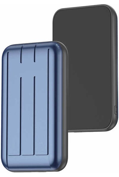 Teleplus iPhone 11 Pro Kılıf Manyetik Kristal Wiriless Destekli Sert Kapak Silikon + 20000 mAh Magsafeli Powerbank Lacivert