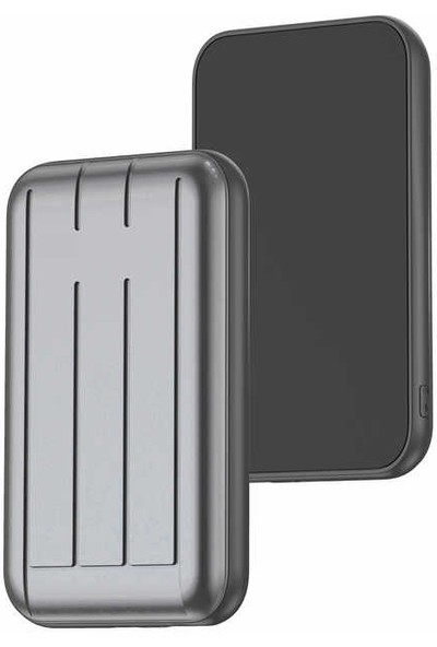 Teleplus iPhone 12 Pro Kılıf Manyetik Kristal Wiriless Destekli Sert Kapak Silikon + 20000 mAh Magsafeli Powerbank Siyah