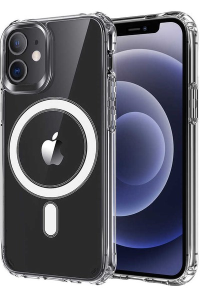 Teleplus iPhone 11 Kılıf Manyetik Kristal Wiriless Destekli Sert Kapak Silikon + 20000 mAh Magsafeli Powerbank Lacivert
