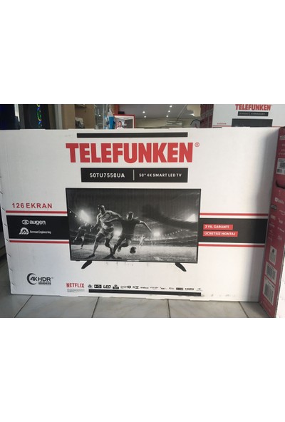 Telefunken 50TU7550UA 50" 127 Ekran Uydu Alıcılı 4K Ultra HD Android LED TV