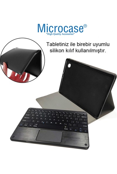 Microcase iPad Air 2 Bluetooth Touchpad Klavye + Bkk5 Standlı Kılıf - Siyah