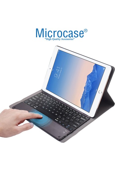 Microcase iPad Air 2 Bluetooth Touchpad Klavye + Bkk5 Standlı Kılıf - Siyah