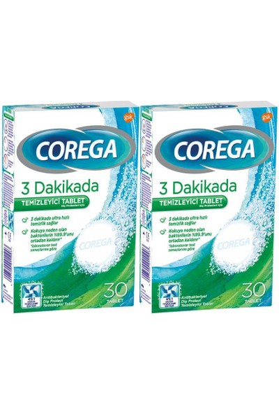Corega Cleanser Bio Protez Temizleme Tableti 30'lu x 2 Adet