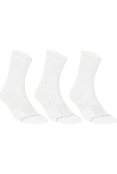 ARTENGO Spor Çorabı - Tenis Çorabı - Uzun Konçlu - Unisex - 3 Çift - Beyaz - RS500 Artengo