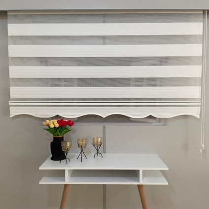 Vp 905 Stor Zebra Perde Pliseli Beyaz Etek Dilimli 100X200