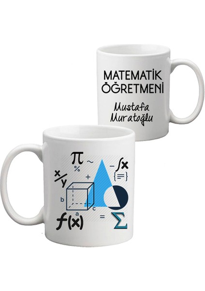 Matematik Öğretmenine Hediye İsimli Kupa Bardak