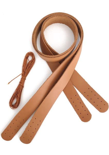 Atölyesi Deri Dikilebilir Çanta Sapı (Çift/75 Cm) - Camel Rengi