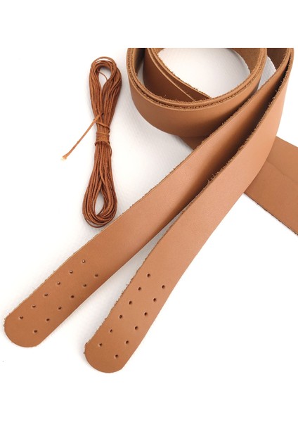 Atölyesi Deri Dikilebilir Çanta Sapı (Çift/75 Cm) - Camel Rengi