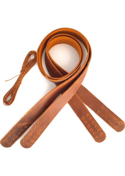 Atölyesi Deri Dikilebilir Çanta Sapı (Çift/75 Cm) - Crazy Oranj Rengi