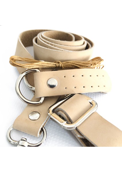 Atölyesi Deri Çanta Sapı Gümüş Renk Aksesuarlı (120 Cm) - Kemik Rengi fiyatları