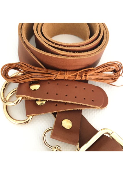 Atölyesi Deri Çanta Sapı Altın Renk Aksesuarlı (120 Cm) - Fındık Rengi fiyatları