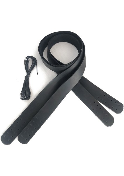 Atölyesi Deri Dikilebilir Çanta Sapı (Çift/75 Cm) - Siyah Rengi
