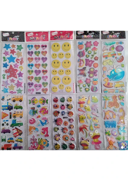 3D Sticker 10 Lu Karışık Set