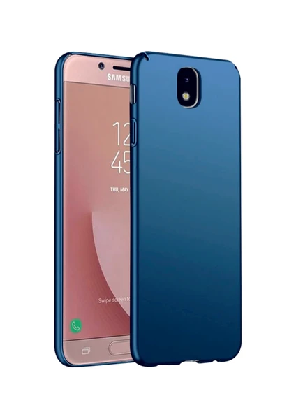 Samsung Galaxy J7 Pro Mavi Silikon Rubber Kılıf Arka Kapak Mavi