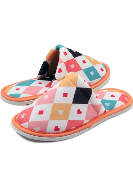 Unisex Ev Terliği Yumuşak Tabanlı Beyaz Poker Deseniyle fiyatları