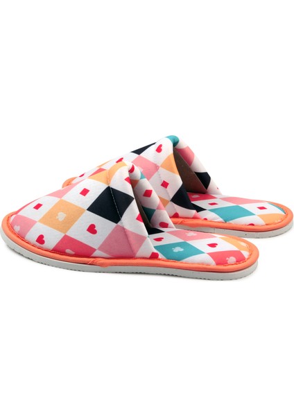 Unisex Ev Terliği Yumuşak Tabanlı Beyaz Poker Deseniyle fırsatları