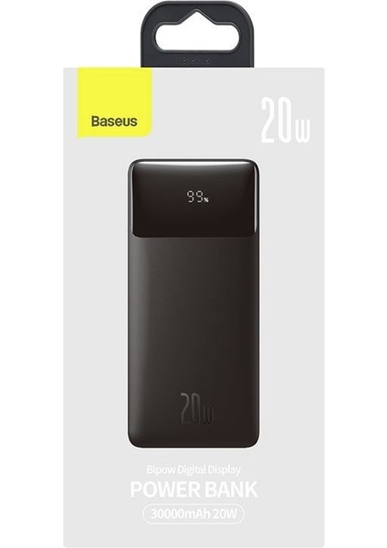 Bipow 30000MAH Powerbank Digital Ekranlı 20W Hızlı Pd+Qc Taşınabilir Şarj Cihazı PPDML-N01