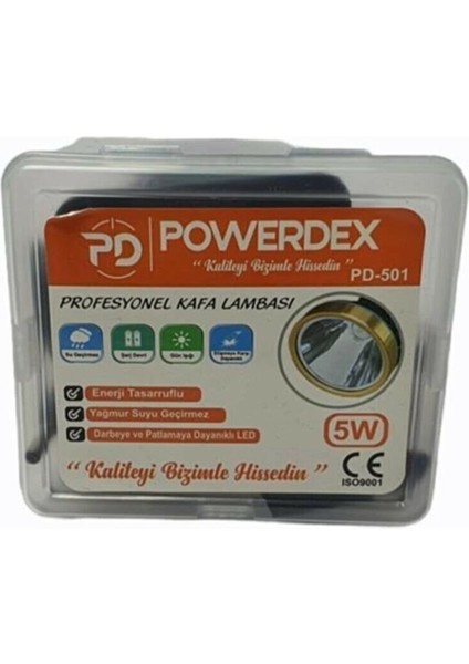 Kullanımı Kolay Pratik Powerdex PD-501 Kafa Lambası Şarjlı PD-501