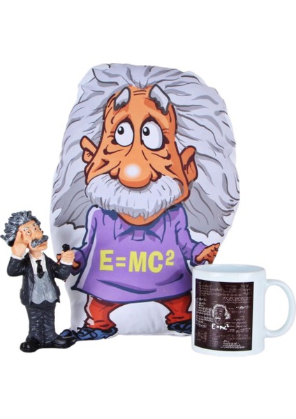 Einstein Yastık Kupa Einstein Biblo Hediye Seti