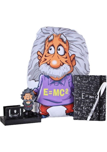 Einstein Yastık Defter Beyaz Kalem Einstein Kartvizitlik