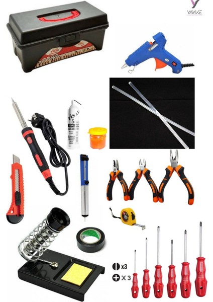 22 Parça El Aleti Seti,dolu 14INÇ Takım Çantası (40WATT Lehim HAVYA+20WATT Silikon Tabancası) fiyatları