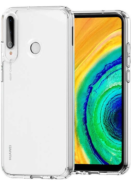 - Huawei P40 Lite E - Kılıf Sert Cam Gibi Şeffaf Koruyucu Coss Kapak - T13836
