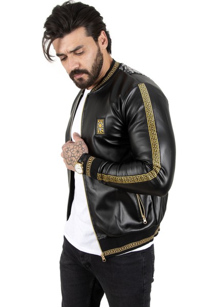 Siyah Etnik Desen Baskılı Suni Deri Mont 2210350 fiyatları