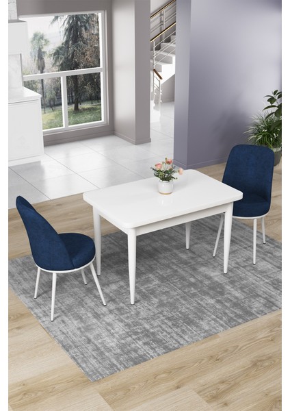Concept Nil Serisi 70 x 110 cm Sabit Beyaz Mutfak Masa Takımı+2 Adet Sandalye