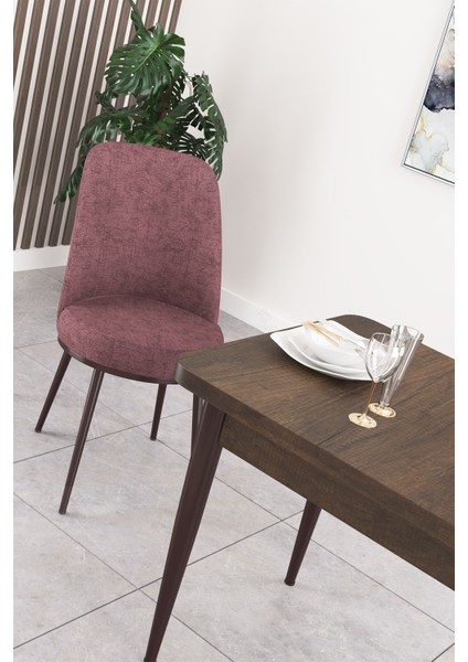 Concept Nil Serisi 70 x 110 cm Sabit Barok Ahşap Desen Mutfak Masa Takımı+4 Adet Sandalye modelleri