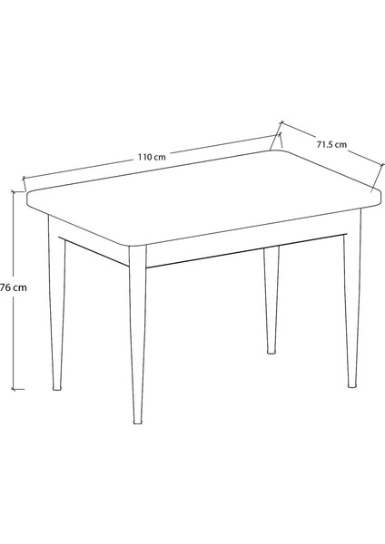 Concept Nil Serisi 70 x 110 cm Sabit Beyaz Mutfak Masa Takımı+4 Adet Sandalye fırsatları
