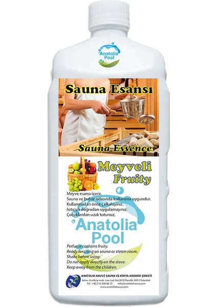 Anatolia Pool Sauna Buhar Esansı Meyveli 1 Lt. ( Sauna Essence Fruity)