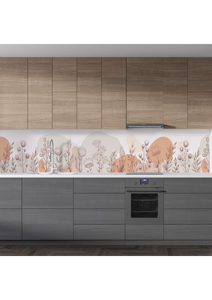 Mutfak Tezgah Arası Folyo Fayans Kaplama Folyosu Botanik Çiçek 60X300 cm fiyatları